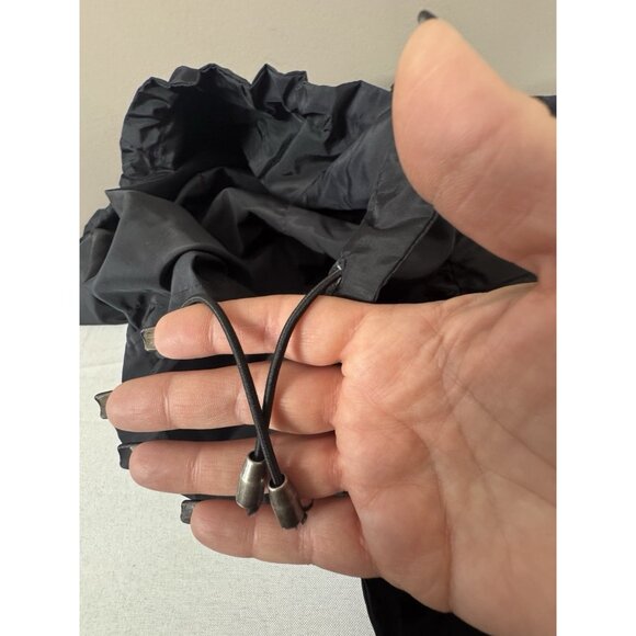 Brandon Thomas Womens 1X Black Rain Coat Tie Waist Double Breasted Outdoors Chic - Picture 12 of 13